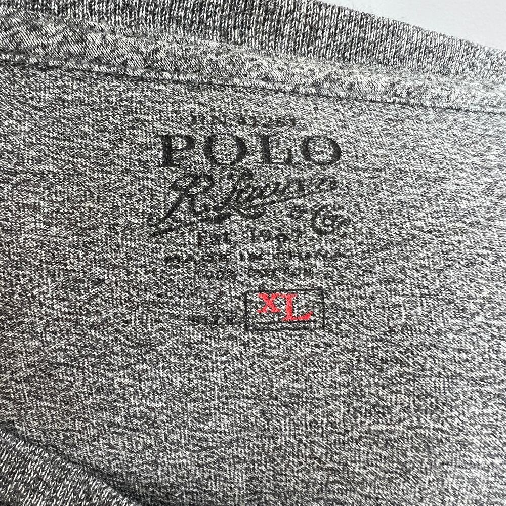 Polo by Ralph Lauren Gray Black Long Sleeve Pocket Tee Shirt Cotton Crewneck XL - Picture 5 of 7